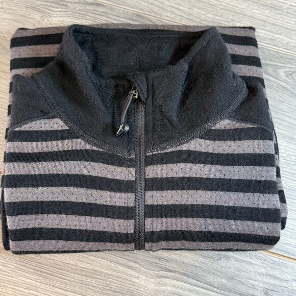 Terramar Merino Woolskins Shirt Size S 1/2 Zip Pullover Base Layer Striped - Picture 14 of 16